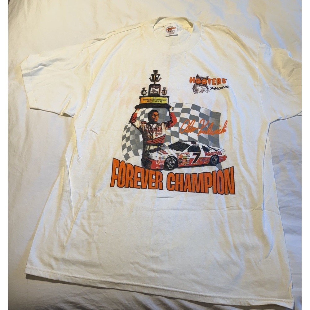 Vintage 1992 Alan Kulwicki Hooters Racing NASCAR Tee XL